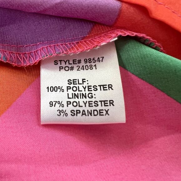 Skies are Blue Iliana Tiered Pink Colorful Maxi Dress Size Small Puffy Sleeve - Picture 15 of 16